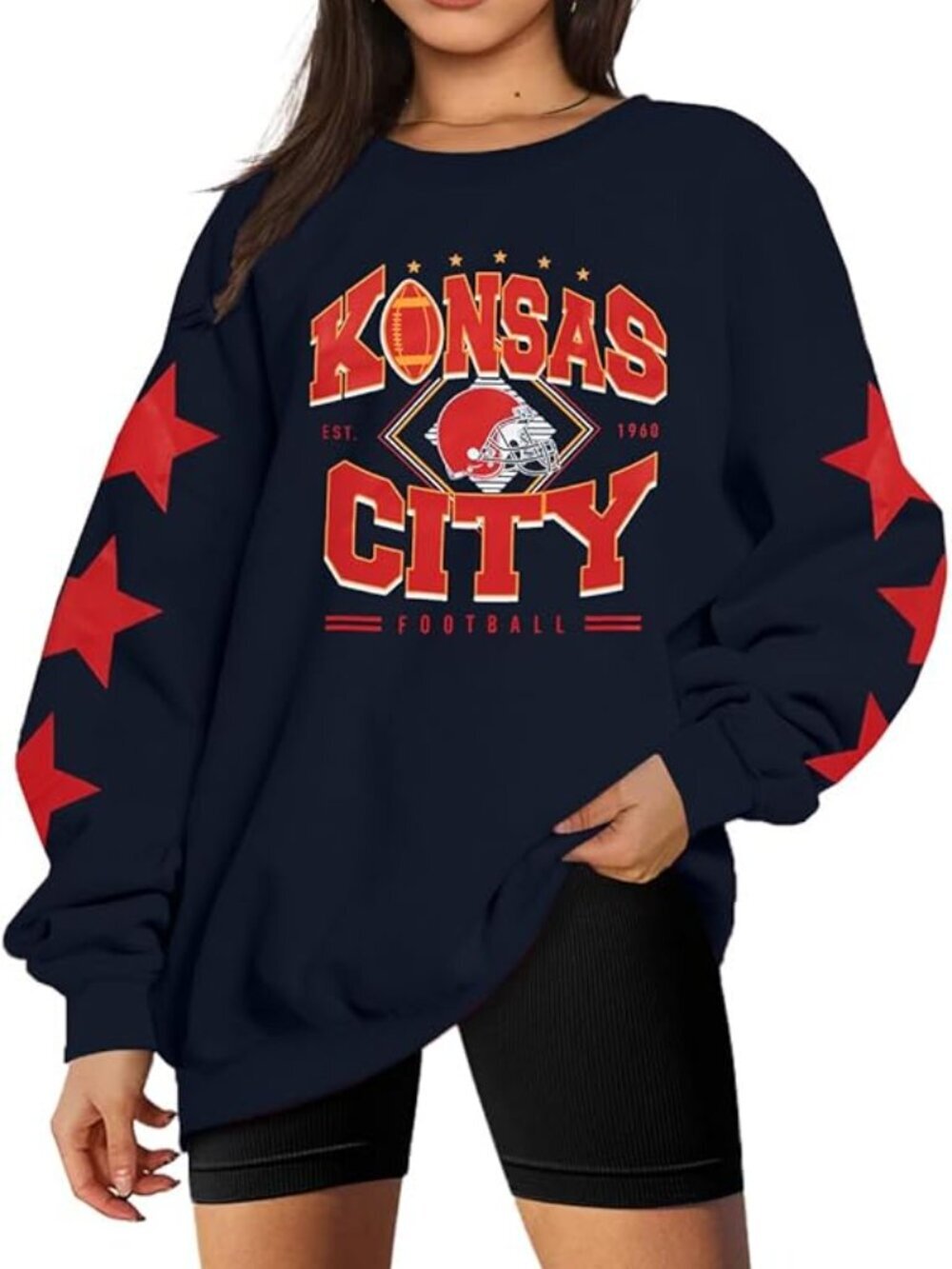 Kansas City Football Sweatshirt Blue Size Medium - Picture 2 of 7